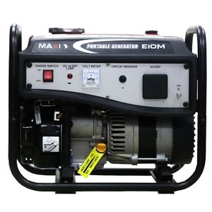Maxi Generator, 1 kw / 1.25 kva, Gasoline, oil alret, 100% copper, Manual ,Elegant Design,6 L Fuel Tank (10EM)